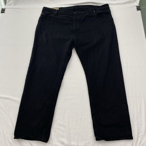 Polo Ralph Lauren Jeans Mens 44Bx30 Black Hampton Straight 100% Cotton - Picture 1 of 11